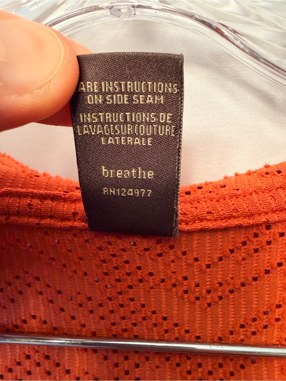 prAna Women’s Size Medium Angie Mesh Hoodie Pullover V-Neck Logo Orange USA Made - Picture 5 of 10